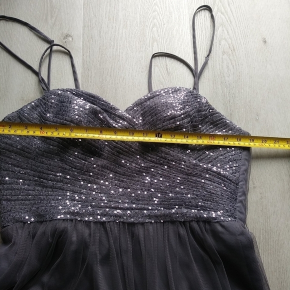 BHLDN Isadore Pewter Watters Bridesmaid Dress sz 10‎ holidays gray sequin maxi - Picture 14 of 16
